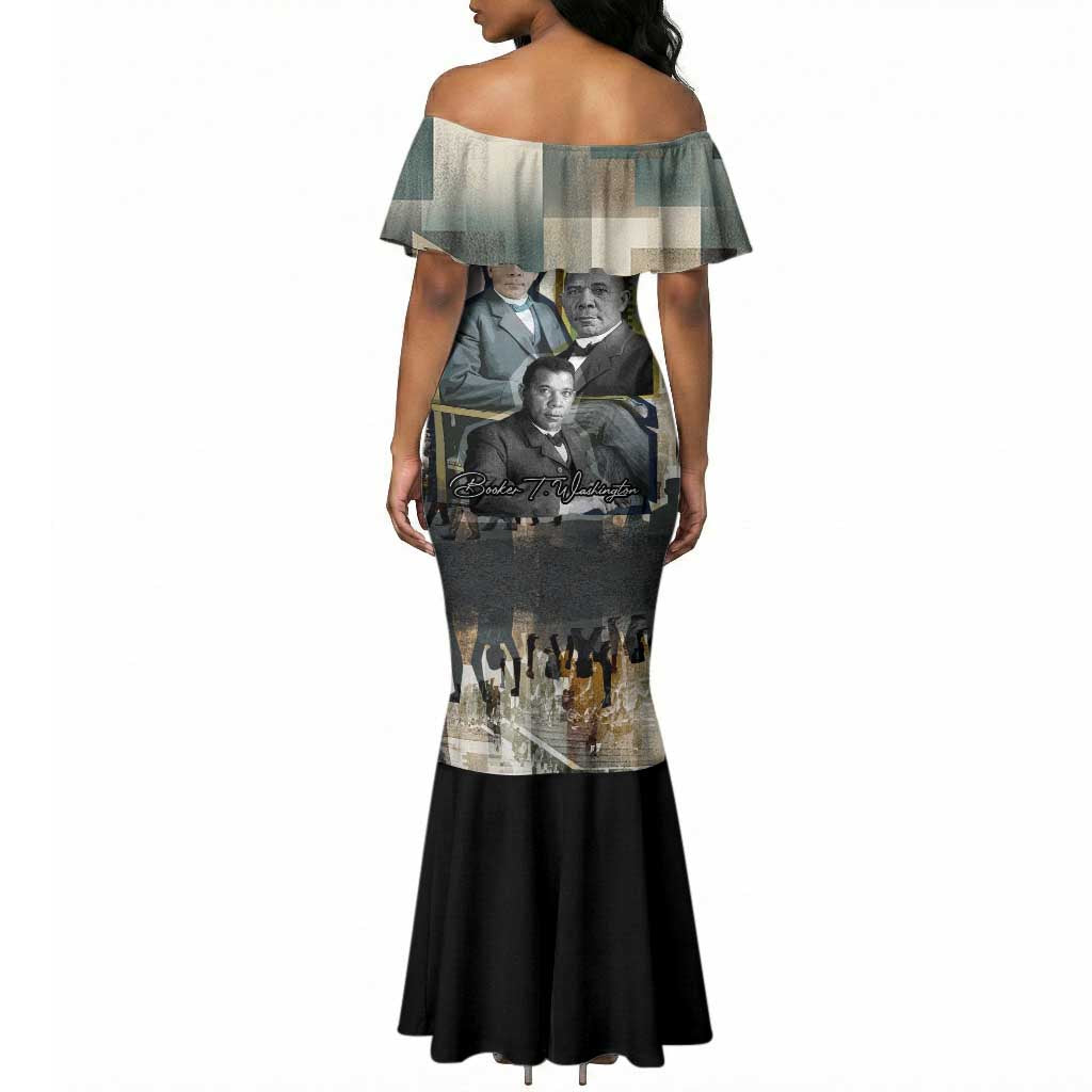 Booker T. Washington Mermaid Dress Historic Portrait Collage Civil Rights Legacy Educational Pioneer Design TS04