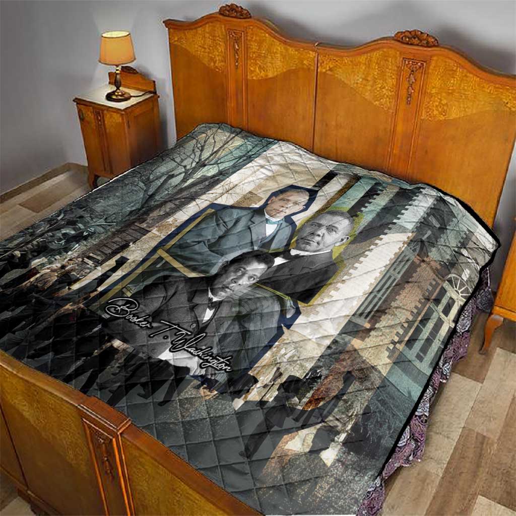 Booker T. Washington Quilt Historic Portrait Collage Civil Rights Legacy Educational Pioneer Design - Wonder Print Shop