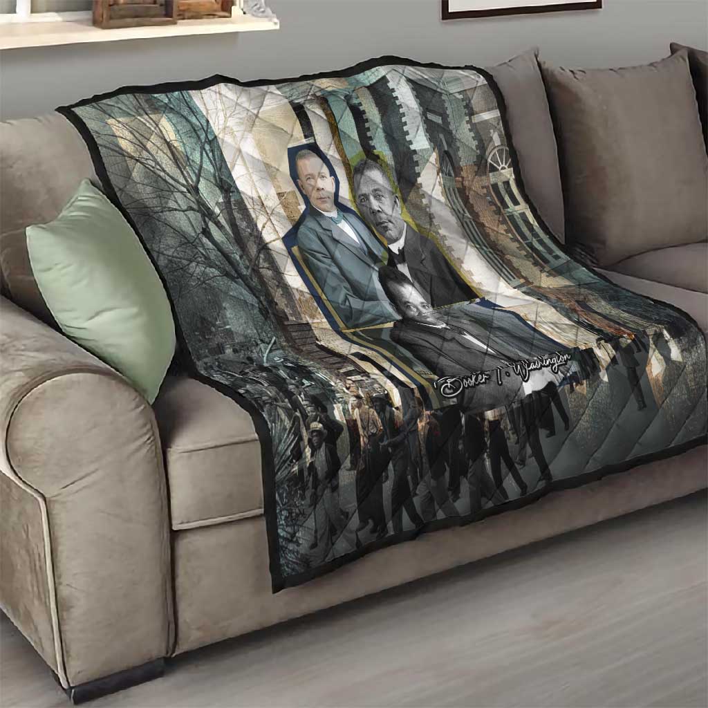Booker T. Washington Quilt Historic Portrait Collage Civil Rights Legacy Educational Pioneer Design - Wonder Print Shop