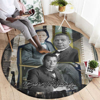 Booker T. Washington Round Carpet Historic Portrait Collage Civil Rights Legacy Educational Pioneer Design - Wonder Print Shop