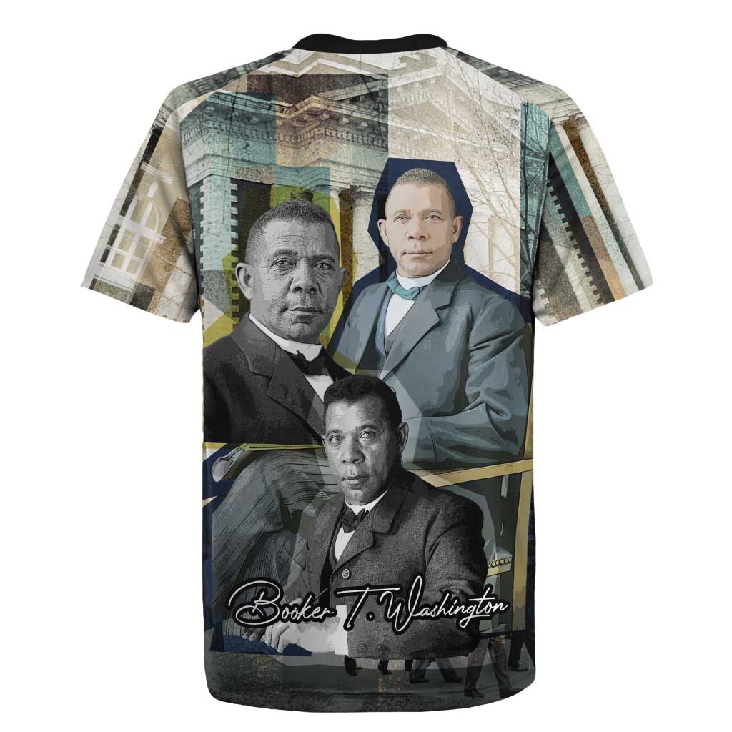 Booker T. Washington Rugby Jersey Historic Portrait Collage Civil Rights Legacy Educational Pioneer Design TS04