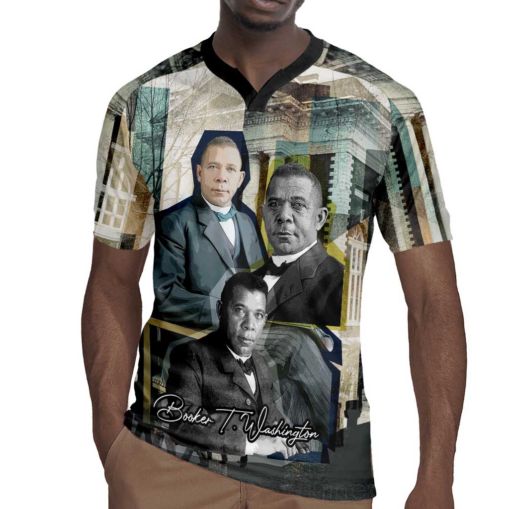 Booker T. Washington Rugby Jersey Historic Portrait Collage Civil Rights Legacy Educational Pioneer Design TS04