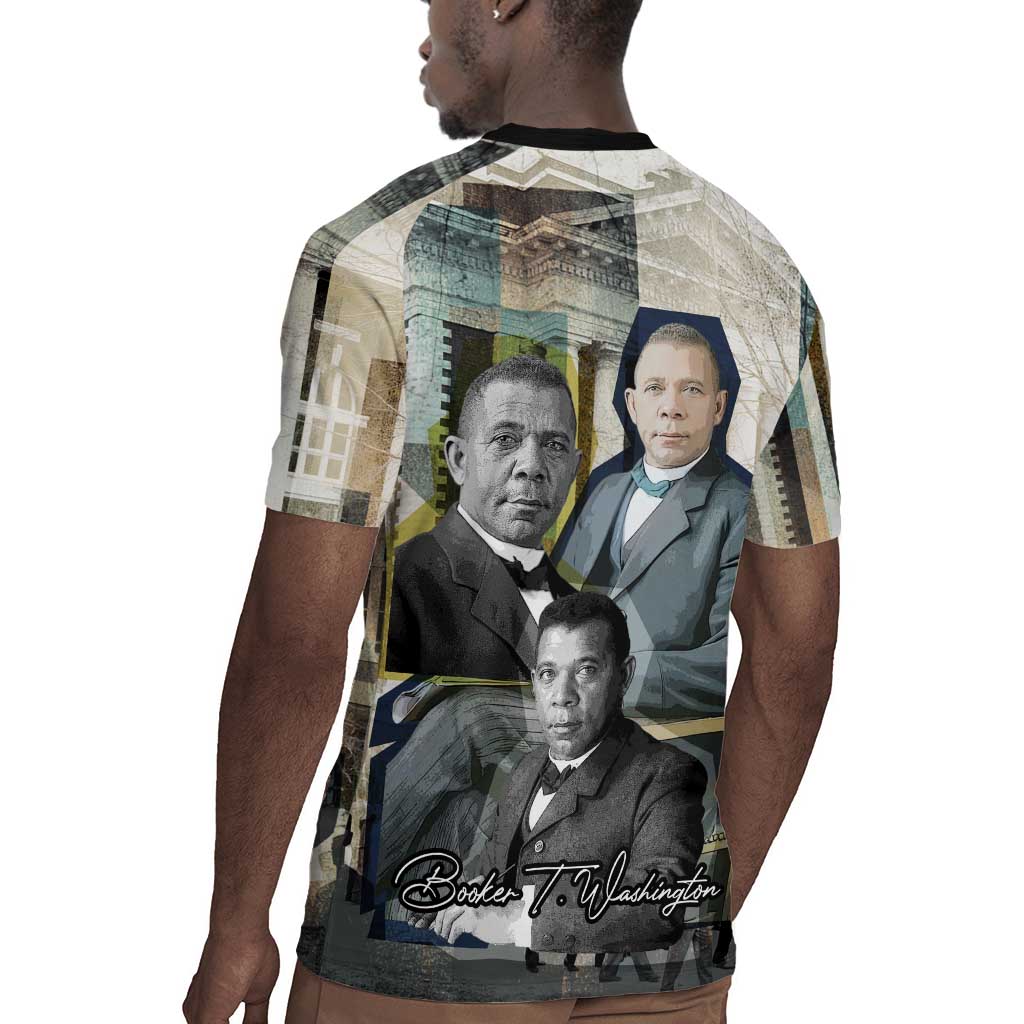 Booker T. Washington Rugby Jersey Historic Portrait Collage Civil Rights Legacy Educational Pioneer Design TS04