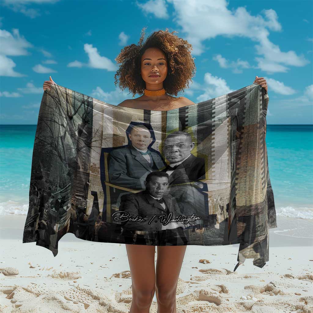 Booker T. Washington Sarong Historic Portrait Collage Civil Rights Legacy Educational Pioneer Design - Wonder Print Shop