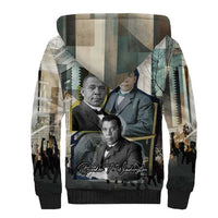 Booker T. Washington Sherpa Hoodie Historic Portrait Collage Civil Rights Legacy Educational Pioneer Design - Wonder Print Shop