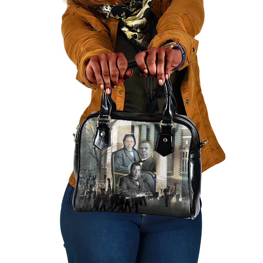 Booker T. Washington Shoulder Handbag Historic Portrait Collage Civil Rights Legacy Educational Pioneer Design - Wonder Print Shop