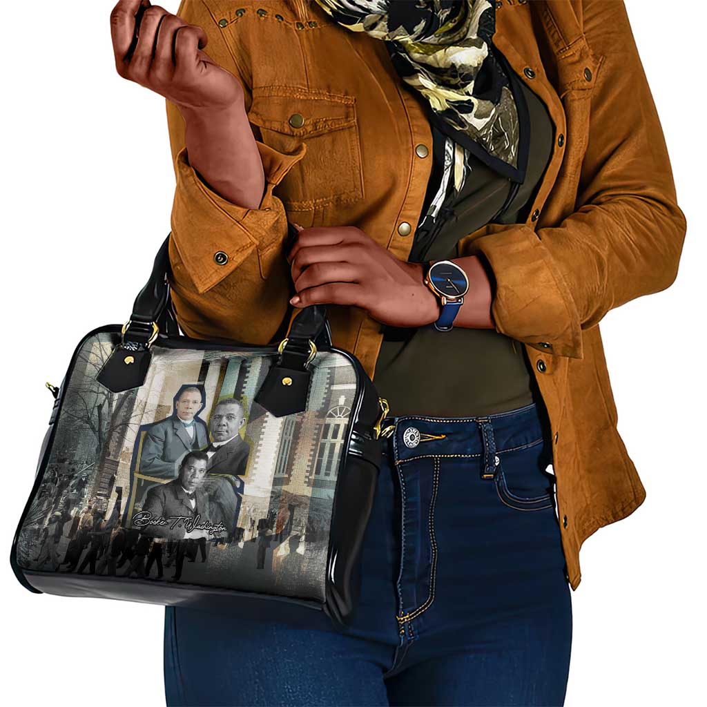 Booker T. Washington Shoulder Handbag Historic Portrait Collage Civil Rights Legacy Educational Pioneer Design - Wonder Print Shop