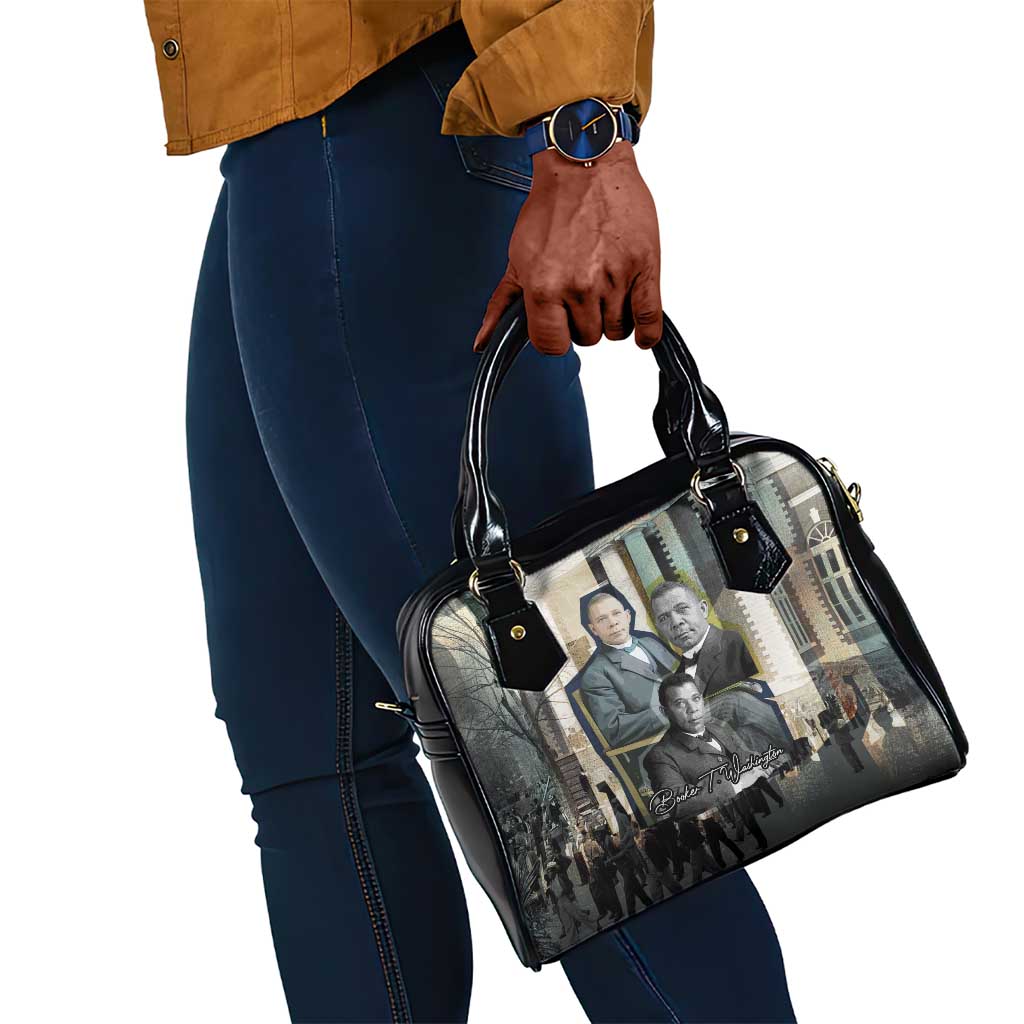 Booker T. Washington Shoulder Handbag Historic Portrait Collage Civil Rights Legacy Educational Pioneer Design - Wonder Print Shop