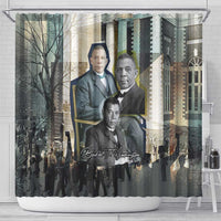 Booker T. Washington Shower Curtain Historic Portrait Collage Civil Rights Legacy Educational Pioneer Design - Wonder Print Shop