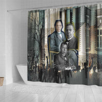 Booker T. Washington Shower Curtain Historic Portrait Collage Civil Rights Legacy Educational Pioneer Design - Wonder Print Shop