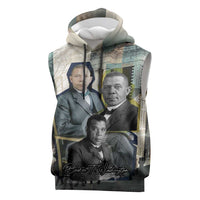 Booker T. Washington Sleeveless Hoodie Historic Portrait Collage Civil Rights Legacy Educational Pioneer Design - Wonder Print Shop