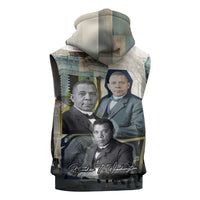 Booker T. Washington Sleeveless Hoodie Historic Portrait Collage Civil Rights Legacy Educational Pioneer Design - Wonder Print Shop