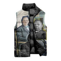 Booker T. Washington Sleeveless Puffer Jacket Historic Portrait Collage Civil Rights Legacy Educational Pioneer Design - Wonder Print Shop