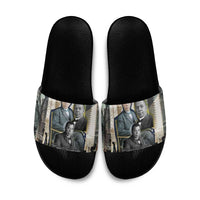 Booker T. Washington Slide Sandals Historic Portrait Collage Civil Rights Legacy Educational Pioneer Design - Wonder Print Shop