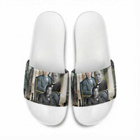 Booker T. Washington Slide Sandals Historic Portrait Collage Civil Rights Legacy Educational Pioneer Design - Wonder Print Shop