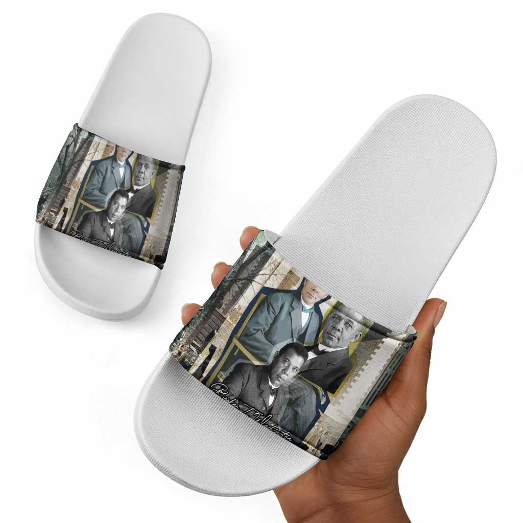 Booker T. Washington Slide Sandals Historic Portrait Collage Civil Rights Legacy Educational Pioneer Design - Wonder Print Shop