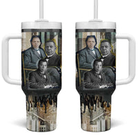 Booker T. Washington Tumbler With Handle Historic Portrait Collage Civil Rights Legacy Educational Pioneer Design - Wonder Print Shop
