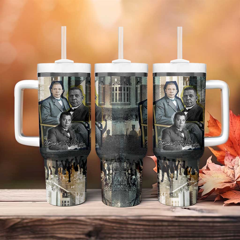 Booker T. Washington Tumbler With Handle Historic Portrait Collage Civil Rights Legacy Educational Pioneer Design - Wonder Print Shop
