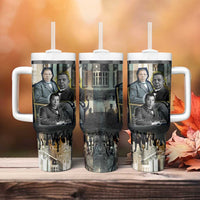 Booker T. Washington Tumbler With Handle Historic Portrait Collage Civil Rights Legacy Educational Pioneer Design - Wonder Print Shop