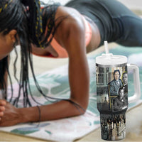 Booker T. Washington Tumbler With Handle Historic Portrait Collage Civil Rights Legacy Educational Pioneer Design - Wonder Print Shop