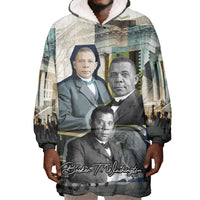 Booker T. Washington Wearable Blanket Hoodie Historic Portrait Collage Civil Rights Legacy Educational Pioneer Design - Wonder Print Shop