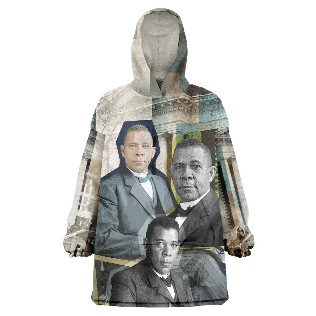 Booker T. Washington Wearable Blanket Hoodie Historic Portrait Collage Civil Rights Legacy Educational Pioneer Design - Wonder Print Shop