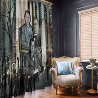 Booker T. Washington Window Curtain Historic Portrait Collage Civil Rights Legacy Educational Pioneer Design - Wonder Print Shop