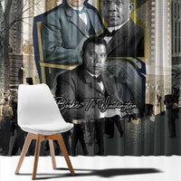 Booker T. Washington Window Curtain Historic Portrait Collage Civil Rights Legacy Educational Pioneer Design - Wonder Print Shop