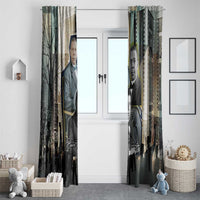 Booker T. Washington Window Curtain Historic Portrait Collage Civil Rights Legacy Educational Pioneer Design - Wonder Print Shop
