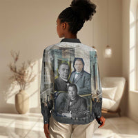 Booker T. Washington Women Casual Shirt Historic Portrait Collage Civil Rights Legacy Educational Pioneer Design - Wonder Print Shop