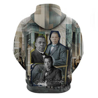 Booker T. Washington Zip Hoodie Historic Portrait Collage Civil Rights Legacy Educational Pioneer Design - Wonder Print Shop