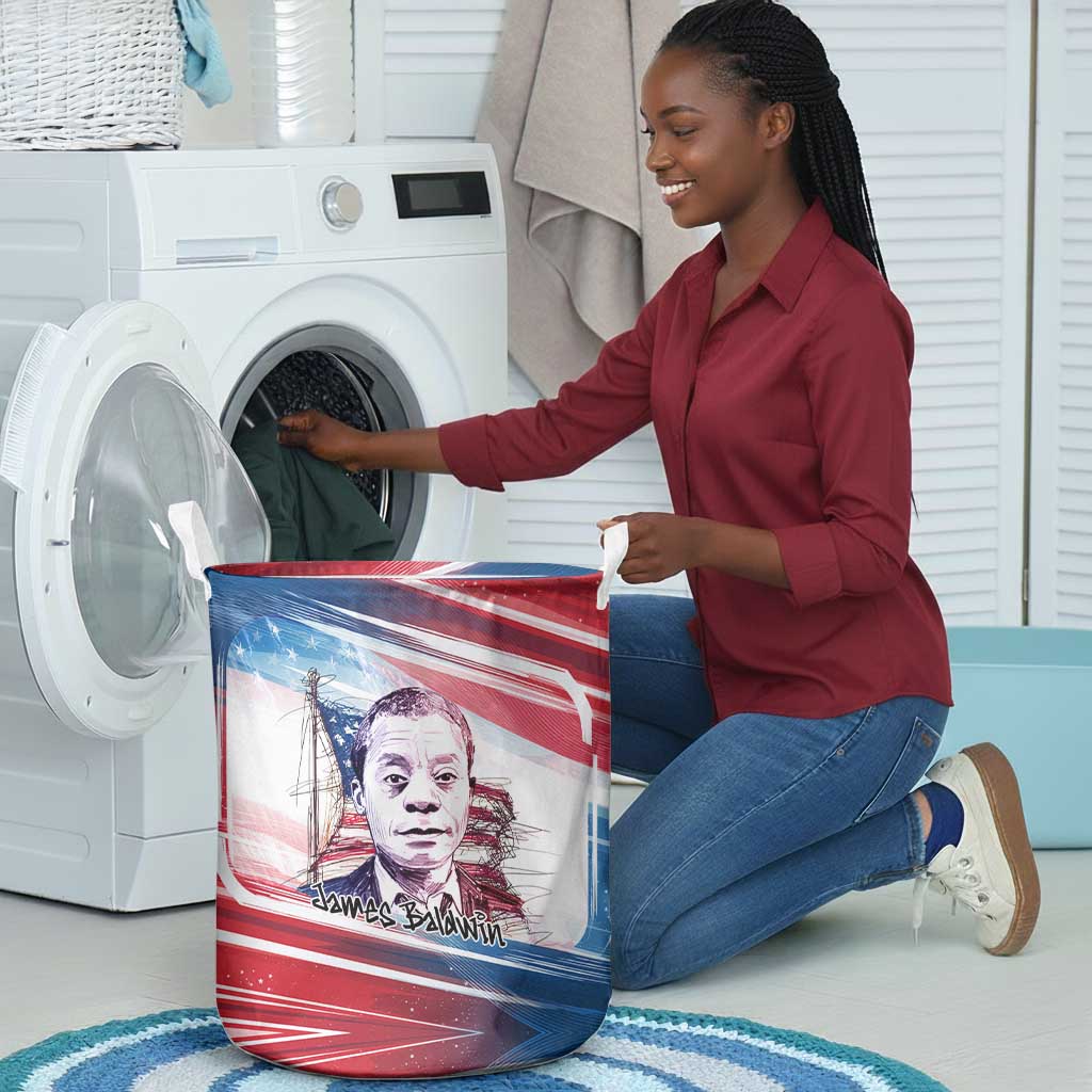 James Baldwin Laundry Basket Artistic Portrait Quote on Love and Awareness Civil Rights Tribute - Wonder Print Shop