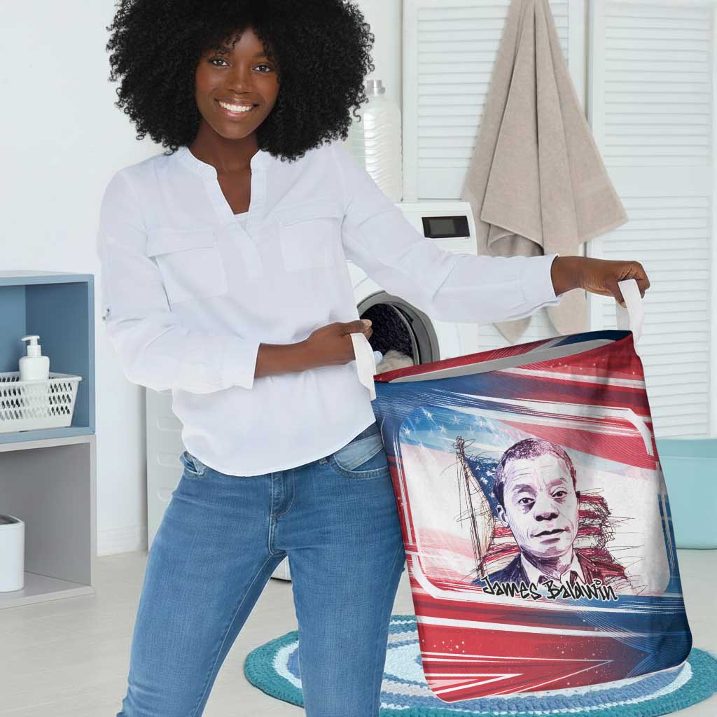 James Baldwin Laundry Basket Artistic Portrait Quote on Love and Awareness Civil Rights Tribute - Wonder Print Shop