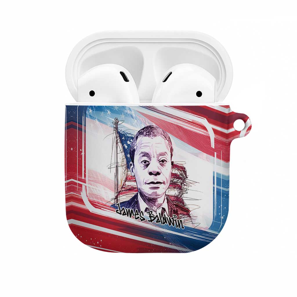 James Baldwin AirPods Case Artistic Portrait Quote on Love and Awareness Civil Rights Tribute - Wonder Print Shop