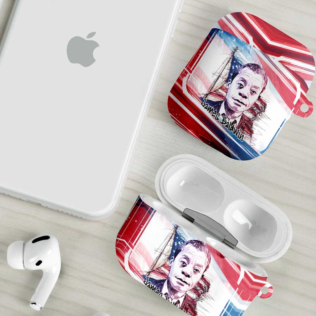 James Baldwin AirPods Case Artistic Portrait Quote on Love and Awareness Civil Rights Tribute - Wonder Print Shop