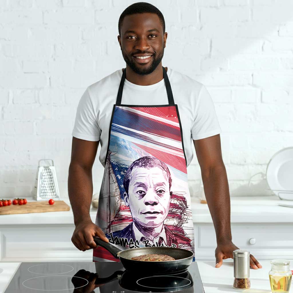 James Baldwin Apron Artistic Portrait Quote on Love and Awareness Civil Rights Tribute - Wonder Print Shop