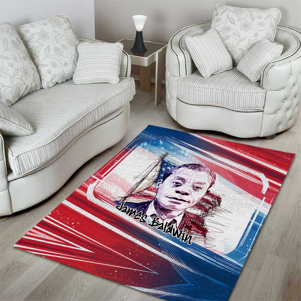 James Baldwin Area Rug Artistic Portrait Quote on Love and Awareness Civil Rights Tribute - Wonder Print Shop