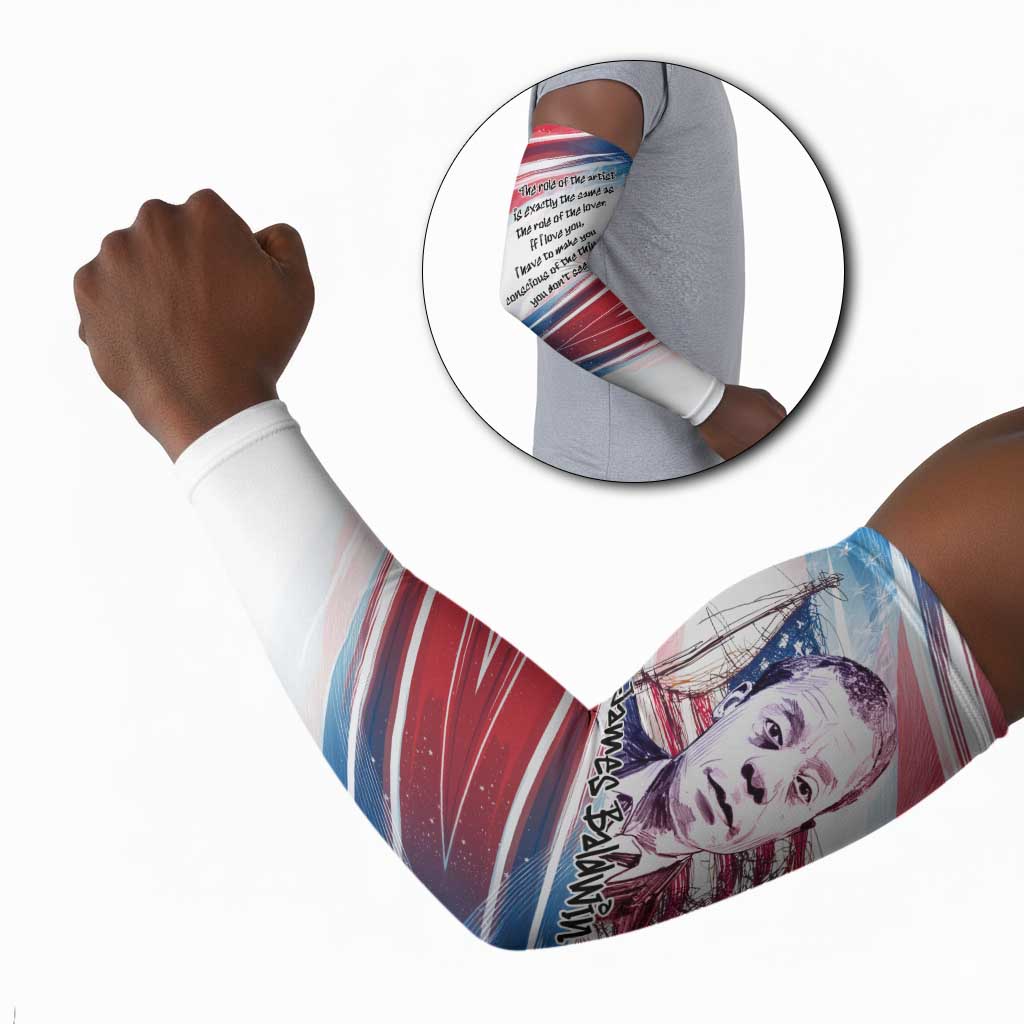 James Baldwin Arm Sleeves Artistic Portrait Quote on Love and Awareness Civil Rights Tribute - Wonder Print Shop