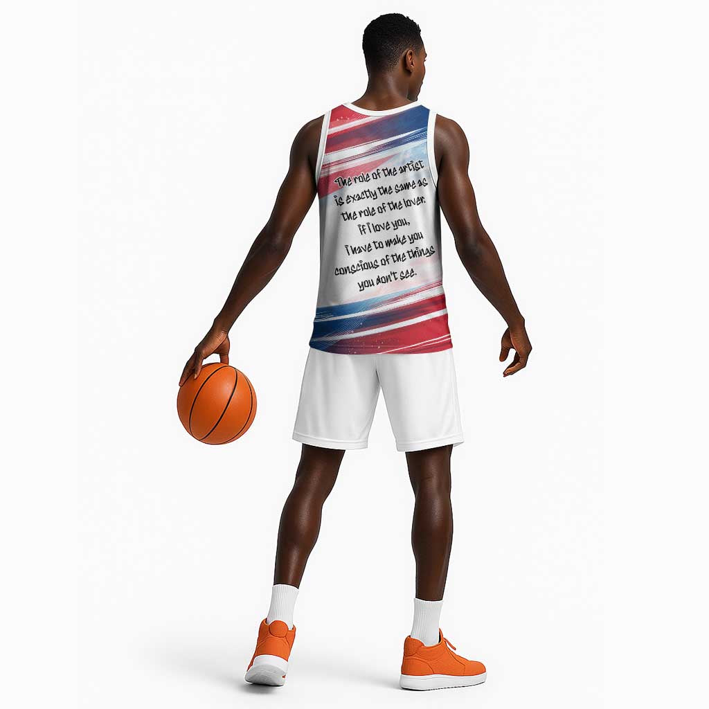 James Baldwin Basketball Jersey Artistic Portrait Quote on Love and Awareness Civil Rights Tribute - Wonder Print Shop