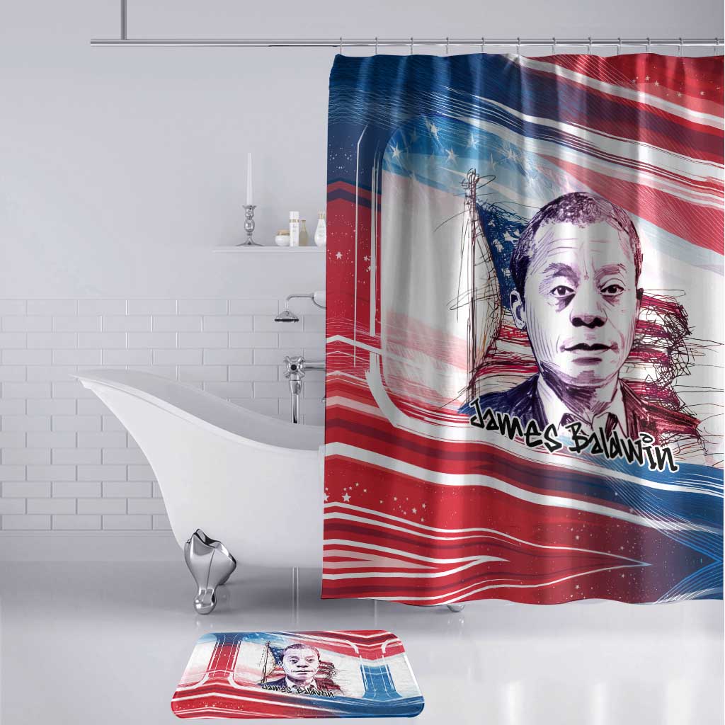 James Baldwin Bathroom Set Artistic Portrait Quote on Love and Awareness Civil Rights Tribute - Wonder Print Shop