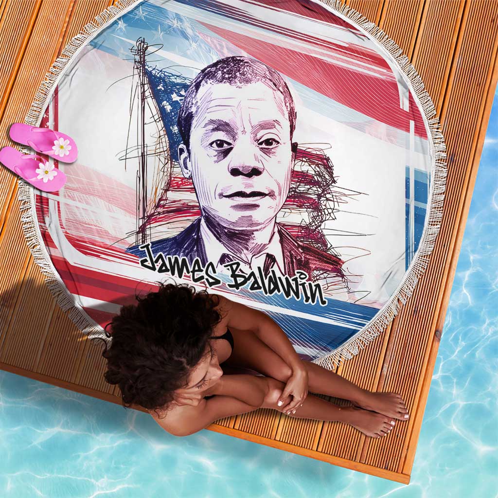James Baldwin Beach Blanket Artistic Portrait Quote on Love and Awareness Civil Rights Tribute - Wonder Print Shop