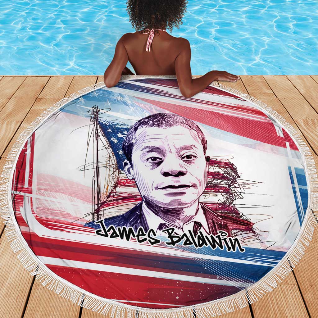 James Baldwin Beach Blanket Artistic Portrait Quote on Love and Awareness Civil Rights Tribute - Wonder Print Shop