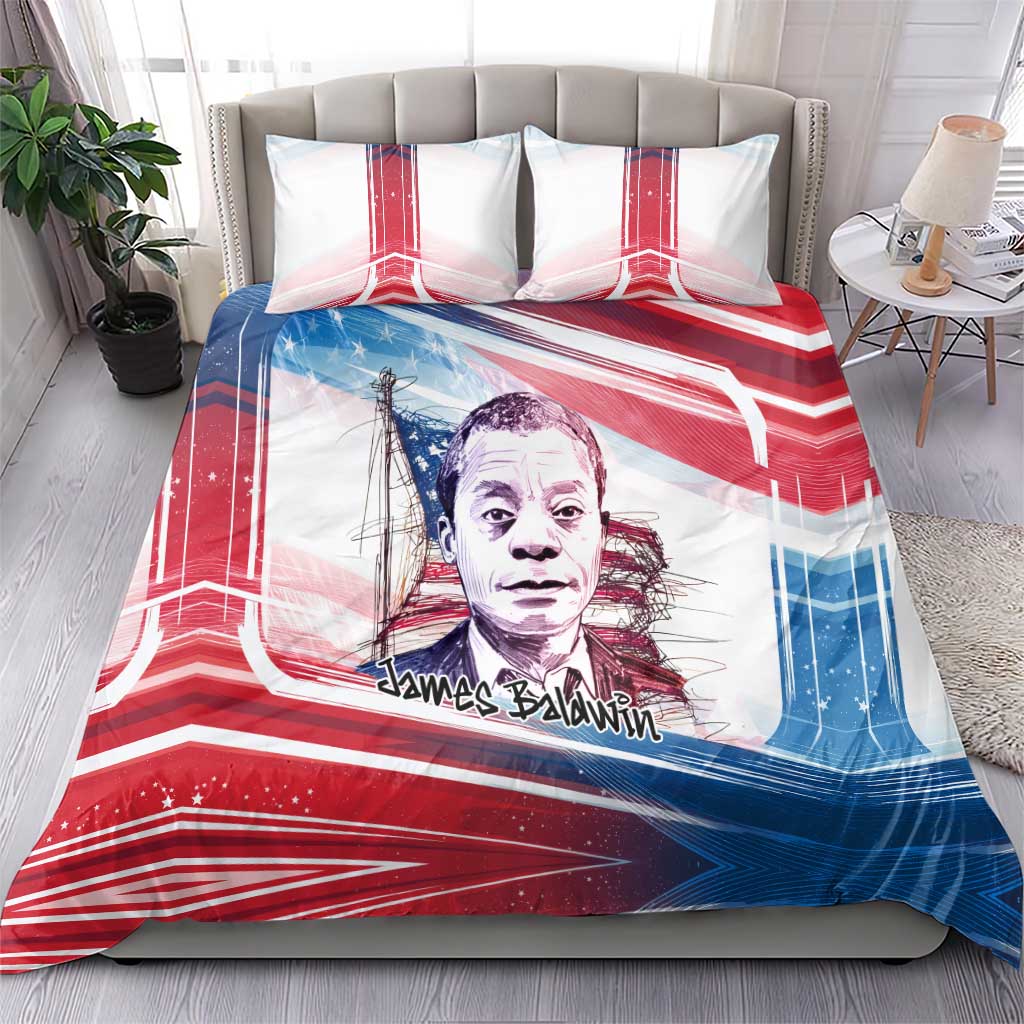 James Baldwin Bedding Set Artistic Portrait Quote on Love and Awareness Civil Rights Tribute - Wonder Print Shop