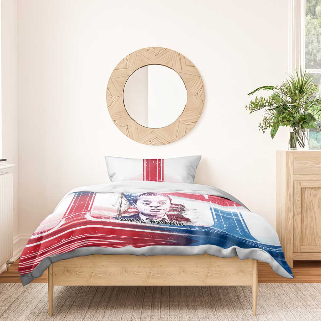 James Baldwin Bedding Set Artistic Portrait Quote on Love and Awareness Civil Rights Tribute - Wonder Print Shop