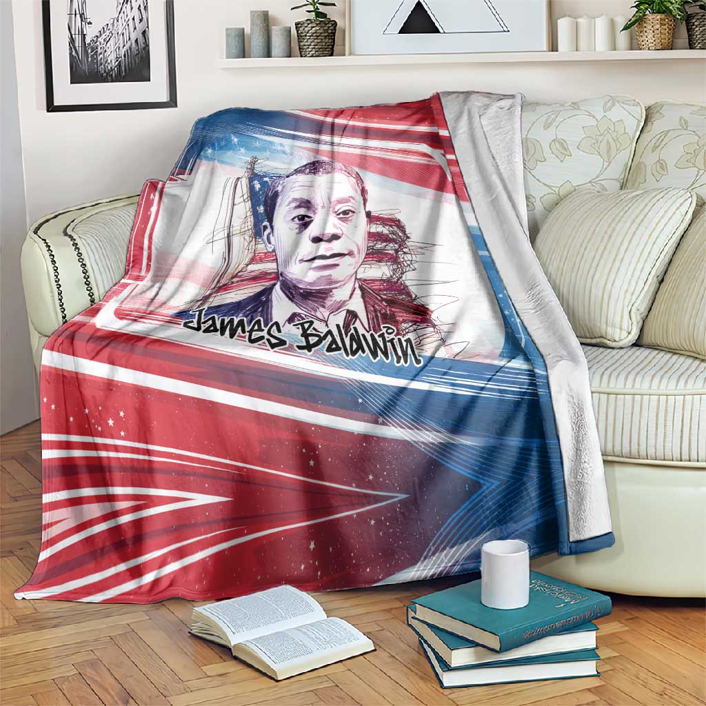 James Baldwin Blanket Artistic Portrait Quote on Love and Awareness Civil Rights Tribute - Wonder Print Shop
