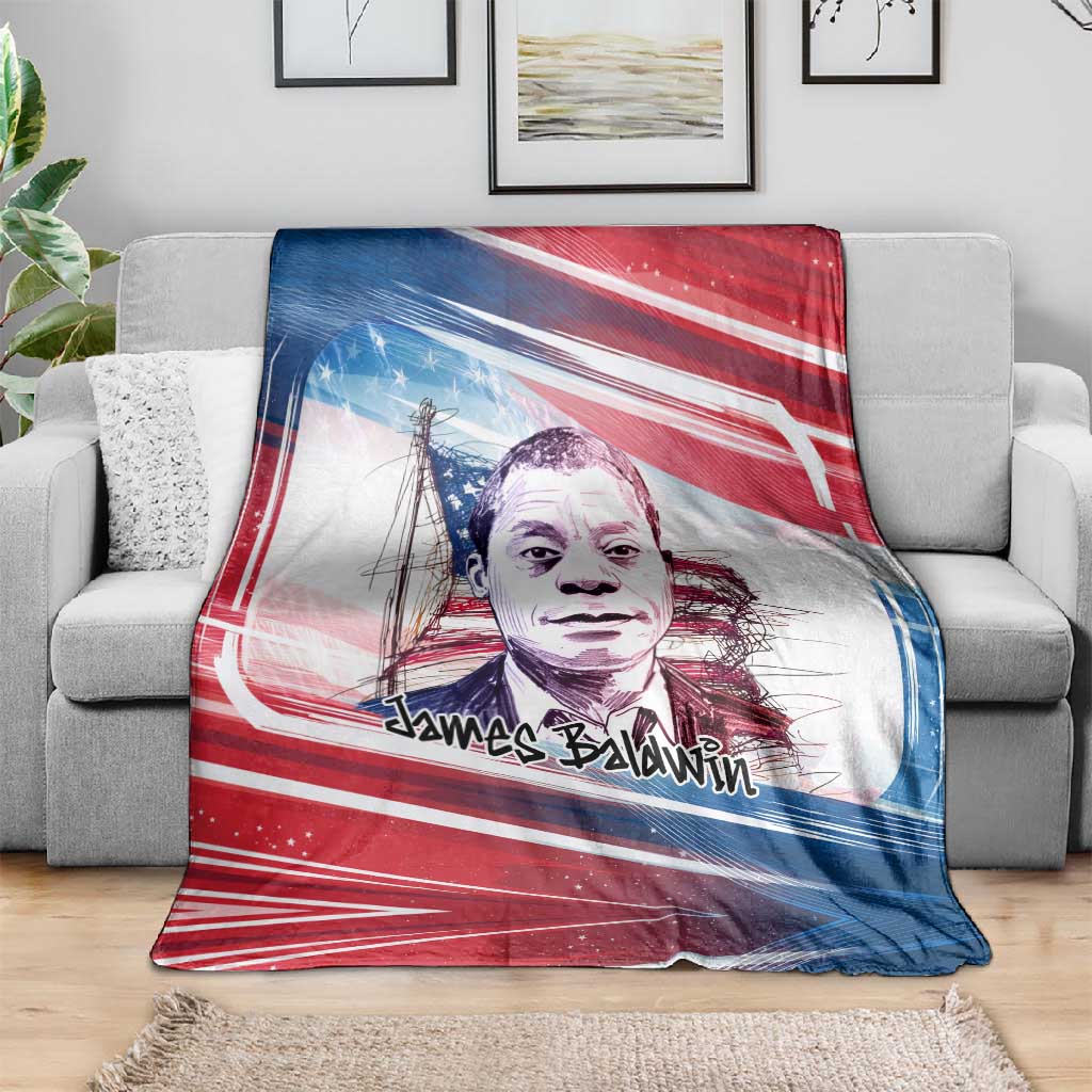 James Baldwin Blanket Artistic Portrait Quote on Love and Awareness Civil Rights Tribute - Wonder Print Shop