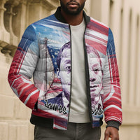 James Baldwin Bomber Puffer Jacket Artistic Portrait Quote on Love and Awareness Civil Rights Tribute - Wonder Print Shop