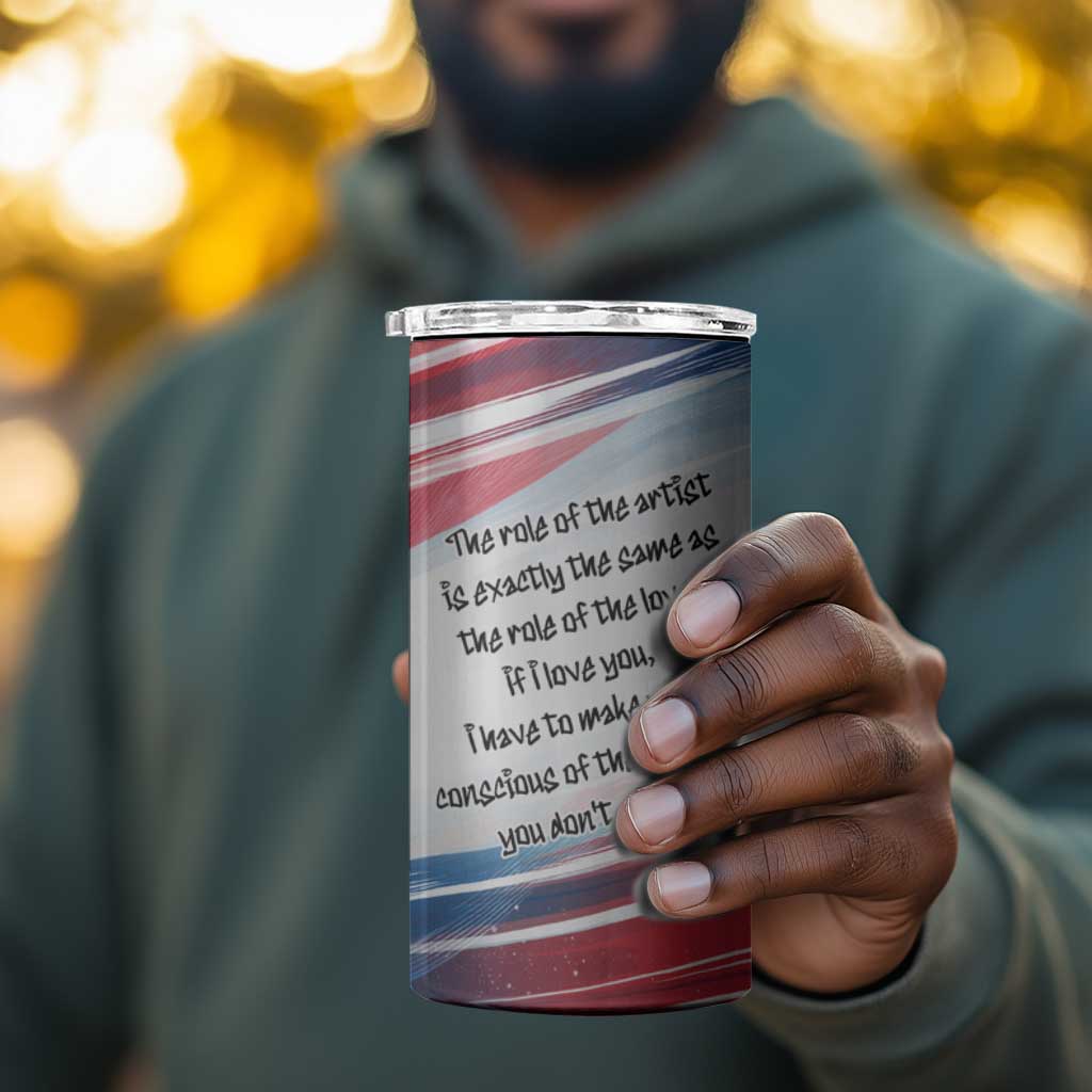 James Baldwin 4 in 1 Can Cooler Tumbler Artistic Portrait Quote on Love and Awareness Civil Rights Tribute - Wonder Print Shop
