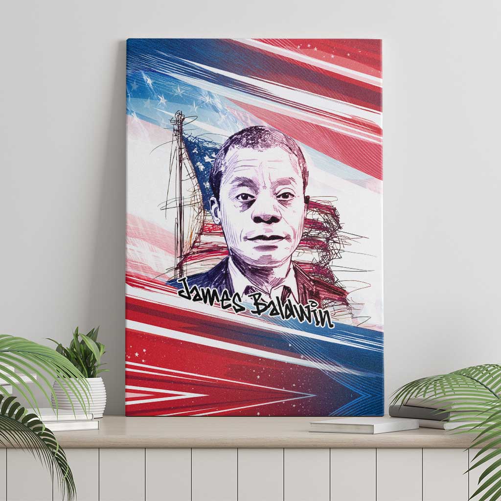 James Baldwin Canvas Wall Art Artistic Portrait Quote on Love and Awareness Civil Rights Tribute - Wonder Print Shop
