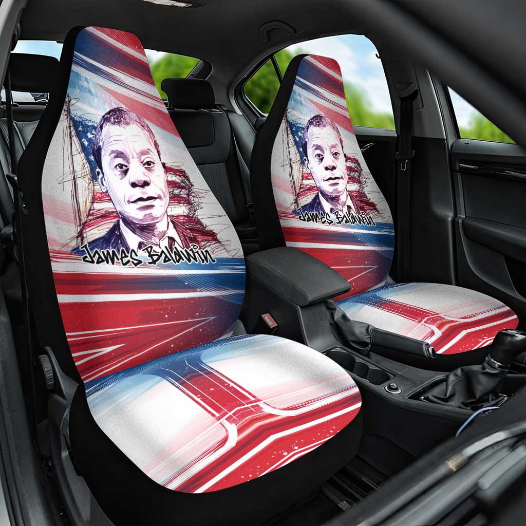James Baldwin Car Seat Cover Artistic Portrait Quote on Love and Awareness Civil Rights Tribute - Wonder Print Shop